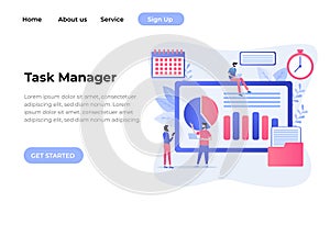 Effective time management symbols flat elements set with tasks planning training activities schedule checkpoints isolated vector