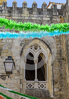 effects of colored ribbons used in the streets of Lisbon as part of the popular saints of Santo AntÃ³nio festivities. photo