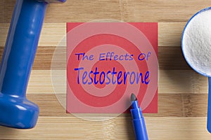 The Effects Of Testosterone written on note