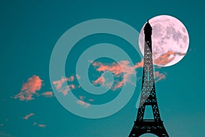Effel tower on sky background photo