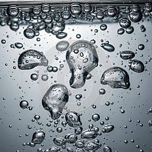 Effervescent bubbles trapped in a liquid,