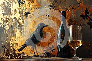 Effervescent elixir: sparkling wine, a bubbly celebration encapsulated in every sip, a golden symphony of effervescence