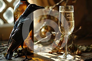 Effervescent elixir: sparkling wine, a bubbly celebration encapsulated in every sip, a golden symphony of effervescence