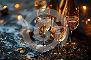 Effervescent elixir: sparkling wine, a bubbly celebration encapsulated in every sip, a golden symphony of effervescence