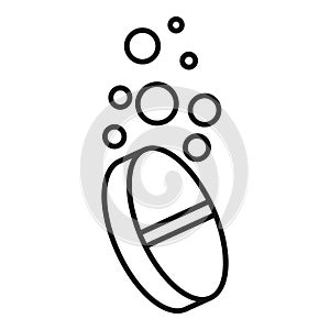 Effervescent pill dissolving with bubbles