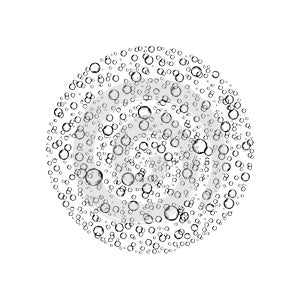 Effervescent soluble tablet bubbles isolated on white background photo