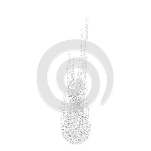 Effervescent soluble tablet bubbles in water