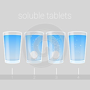 Effervescent tablet under the water