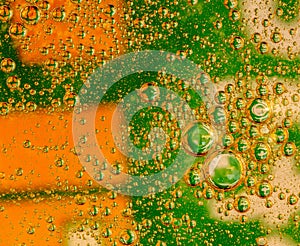 Effervescent tablet in water with bubbles..