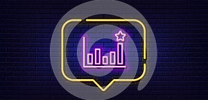 Efficacy line icon. Business chart sign. Neon light speech bubble. Vector