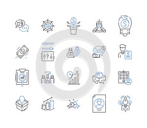 Efficacy line icons collection. Efficiency, Effectiveness, Productivity, Performance, Success, Achievement