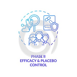 Efficacy and placebo control concept icon