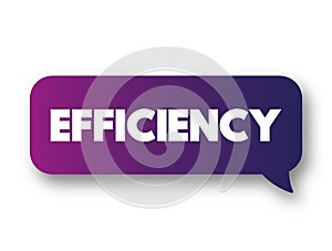 Efficiency is the ability to avoid wasting materials, energy, efforts, money, and time in doing something or in producing a