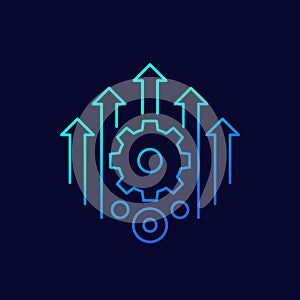 efficiency or efficient process line icon, vector