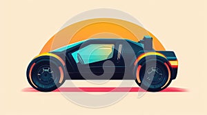 efficiency electric vehicle in a flat vibrating design