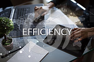 Efficiency Growth concept. Business and technology. Virtual screen.