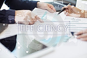 Efficiency Growth concept. Business and technology. Virtual screen.