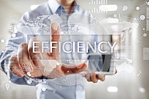 Efficiency Growth concept. Business and technology. Virtual screen.