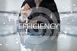 Efficiency Growth concept. Business and technology. Virtual screen.