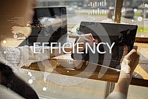 Efficiency Growth concept. Business and technology. Virtual screen.