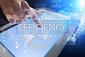 Efficiency Growth concept. Business and technology. Virtual screen.