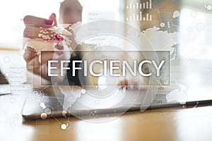 Efficiency Growth concept. Business and technology. Virtual screen.