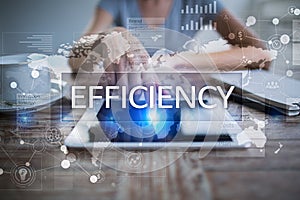 Efficiency Growth concept. Business and technology. Virtual screen.