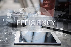 Efficiency Growth concept. Business and technology. Virtual screen.