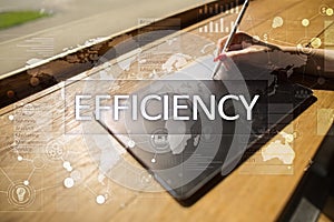 Efficiency Growth concept. Business and technology. Virtual screen.