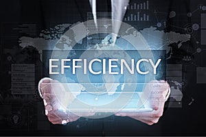 Efficiency Growth concept. Business and technology. Virtual screen.