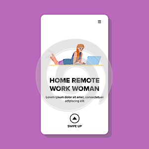 efficiency home remote work woman vector