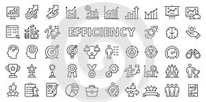 Efficiency icons in line design. Efficiency, productivity, optimization, performance, effectiveness, business isolated