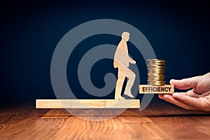 Efficiency increases profit concept