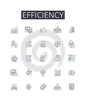 Efficiency line icons collection. Harmony, Agreement, Consensus, Unity, Compliance, Agreement, Concordance vector and