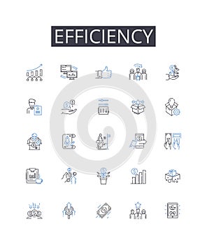 Efficiency line icons collection. Harmony, Agreement, Consensus, Unity, Compliance, Agreement, Concordance vector and photo