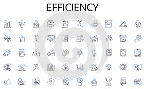 Efficiency line icons collection. Relaxation, Hobbies, Entertainment, Adventure, Amusement, Vacation, Recreation vector