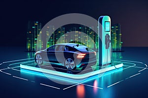 Efficiency Meets Elegance, 3D Render of a Futuristic Electric Car, A Vision of Tomorrow\'s Roads