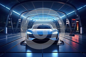 Efficiency Meets Elegance, 3D Render of a Futuristic Electric Car, A Vision of Tomorrow\'s Roads