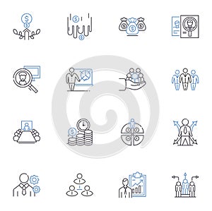 Efficiency and productivity line icons collection. Streamline, Optimization, Focus, Automation, Integration, Systemize