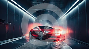 Efficient aerodynamics of a vehicle highlighted through a wind tunnel test