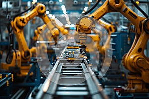 Efficient Assembly line background. Generate Ai