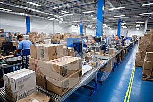 Efficient automated conveyor-based goods sorting system in warehouse