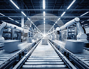 Automated Smart Factory Logistics with Robotic Arms and Conveyor System