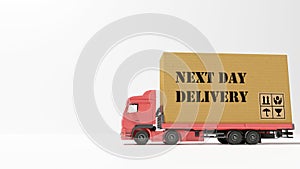 Efficient Cargo Delivery on White Background