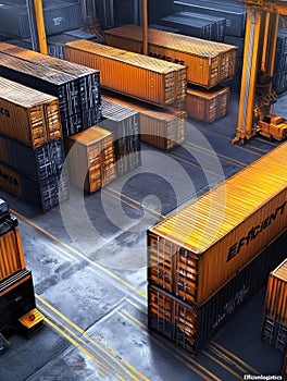 Efficient Cargo Logistics Global trade shipping containers port logistics transportation