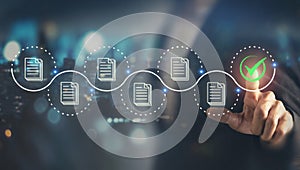 Streamlined digital workflow: Document processing meets final approval.