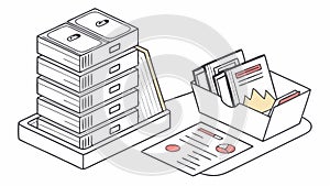 Efficient Document Organization and Archiving, vector design Generative AI