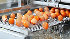 Efficient egg sorting machine in a commercial egg production facility for streamlined operations