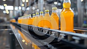 Efficient Fruit Juice Production Line: Conveyor Belt Beverage Manufacturing
