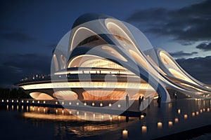 Efficient Futuristic architecture. Generate Ai